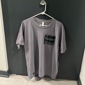 Vermont Flannel Co t-shirt pocket USA made tartan Men X-Large Gray Short Sleeve